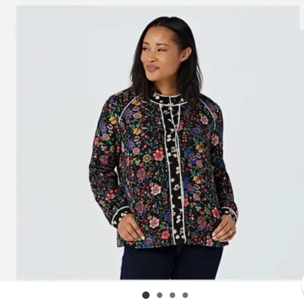 LOGO by Lori Goldstein Floral Jacket 3X - Picture 1 of 7